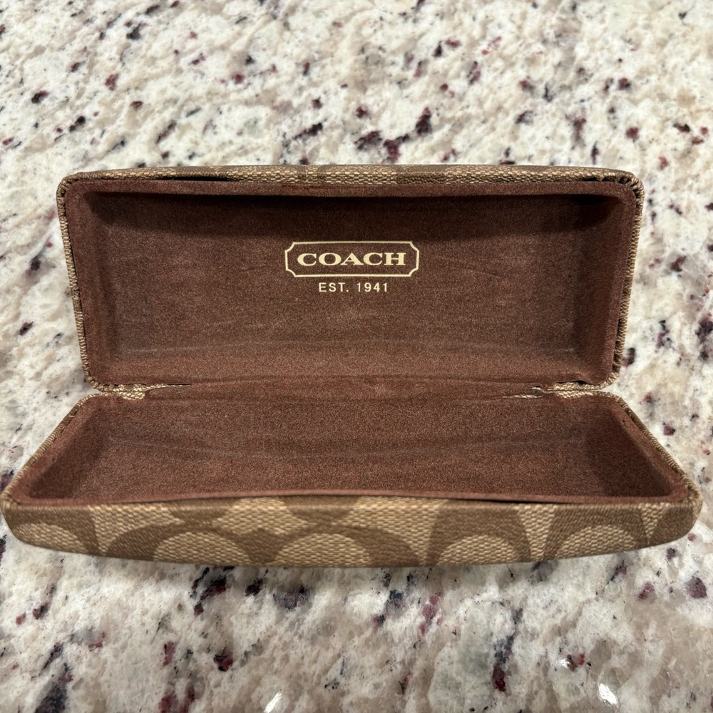 Coach Brown Signature Eyeglass Case